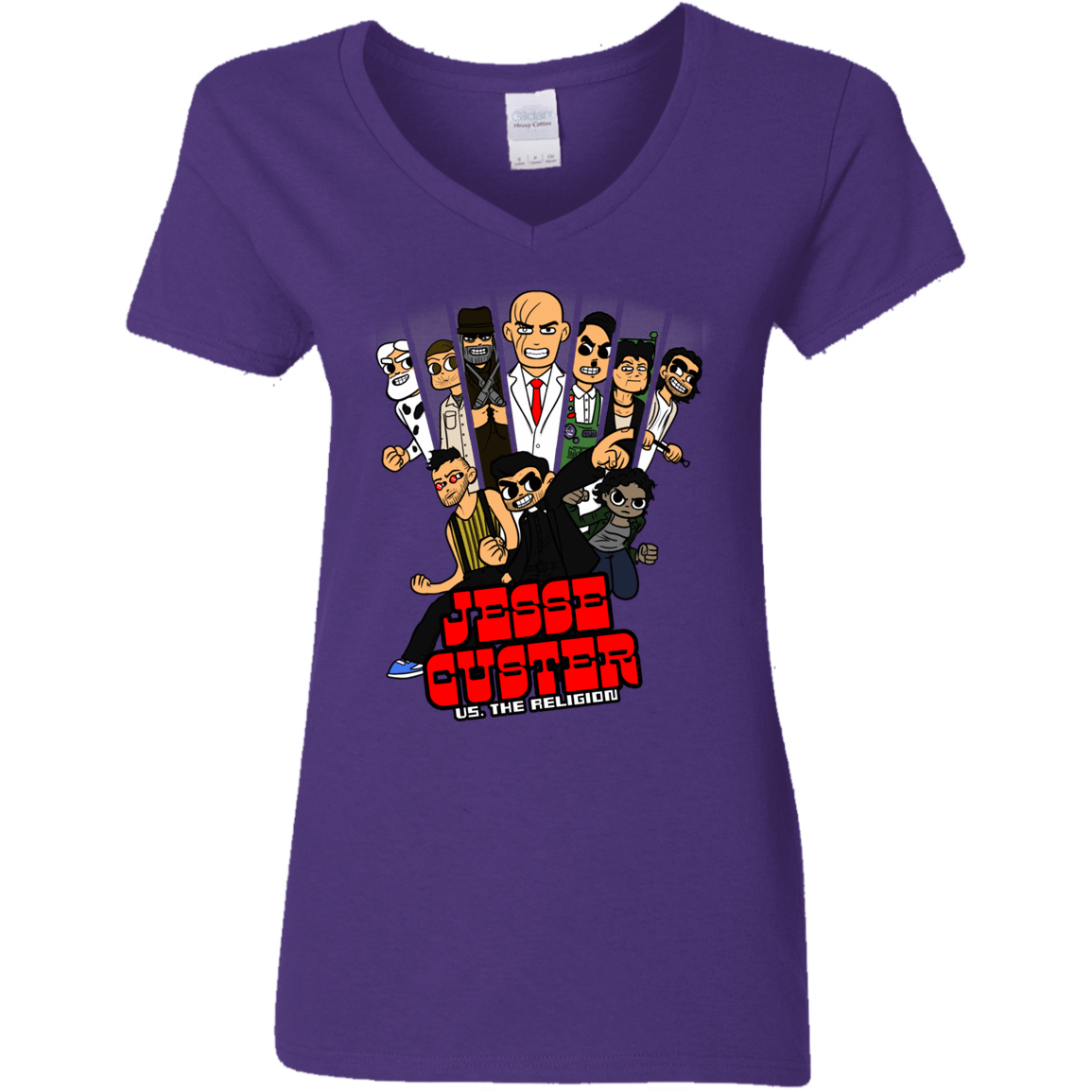 T-Shirts Purple / S Jesse Custer vs The Religion Women's V-Neck T-Shirt