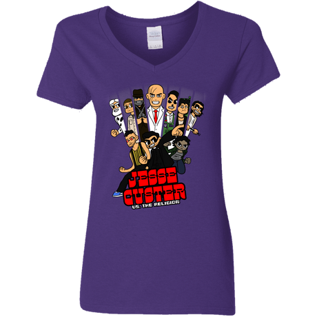 T-Shirts Purple / S Jesse Custer vs The Religion Women's V-Neck T-Shirt