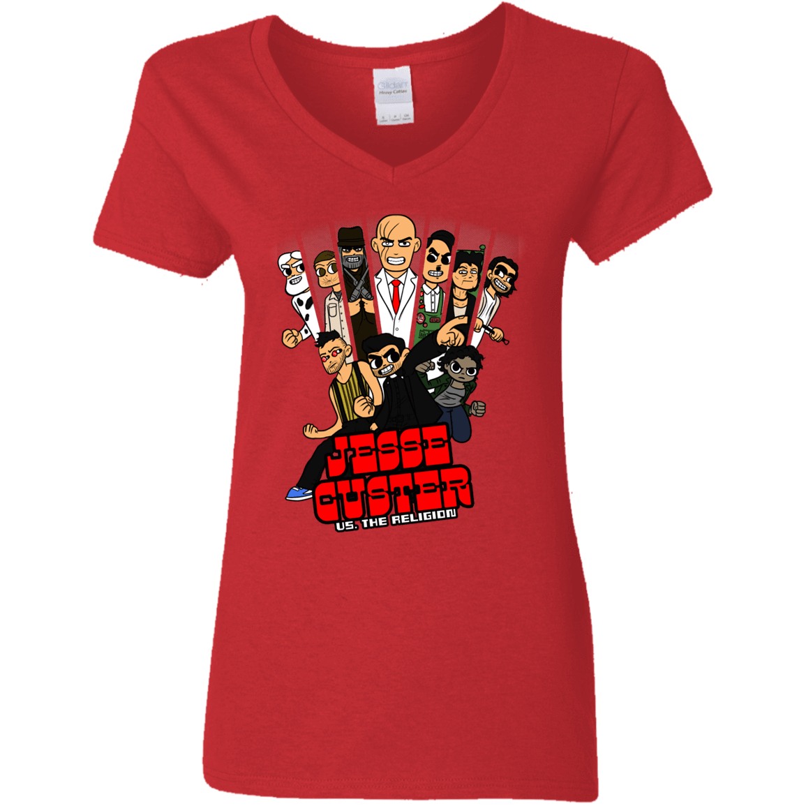 T-Shirts Red / S Jesse Custer vs The Religion Women's V-Neck T-Shirt