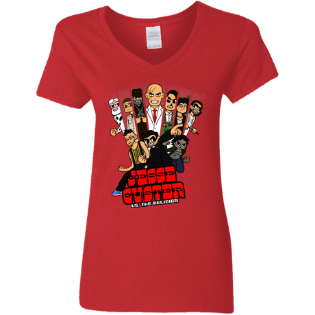 T-Shirts Red / S Jesse Custer vs The Religion Women's V-Neck T-Shirt