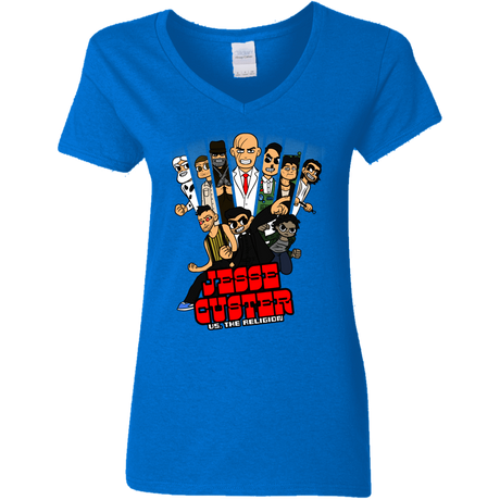 T-Shirts Royal / S Jesse Custer vs The Religion Women's V-Neck T-Shirt