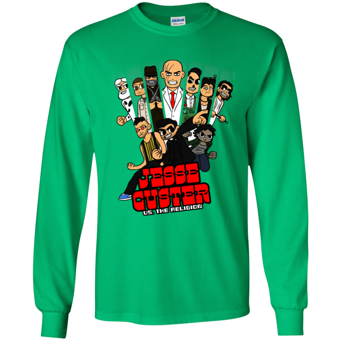 T-Shirts Irish Green / YS Jesse Custer vs The Religion Youth Long Sleeve T-Shirt