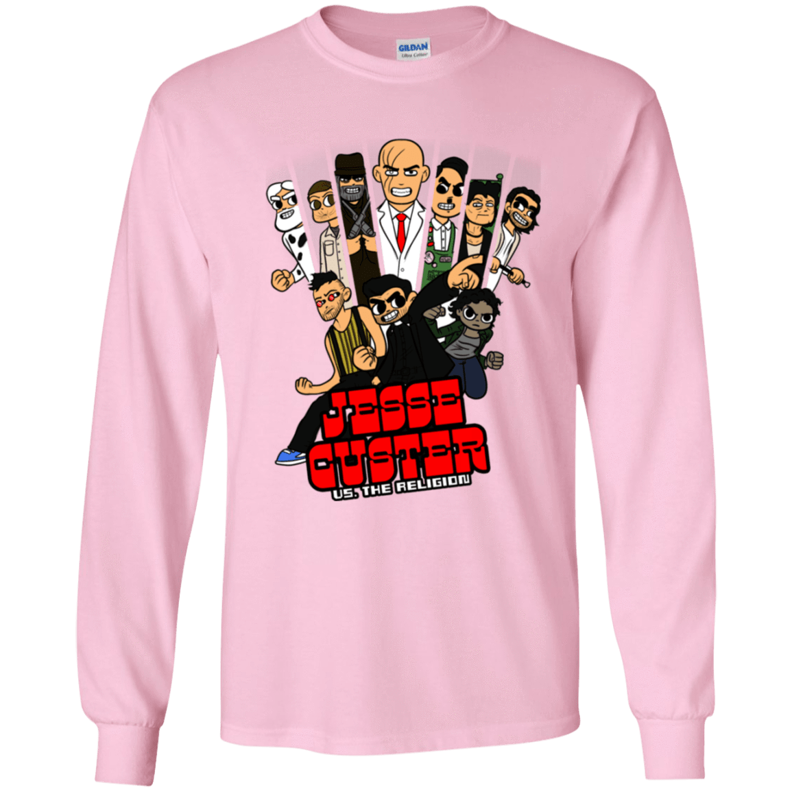 T-Shirts Light Pink / YS Jesse Custer vs The Religion Youth Long Sleeve T-Shirt