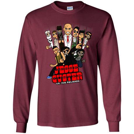 T-Shirts Maroon / YS Jesse Custer vs The Religion Youth Long Sleeve T-Shirt