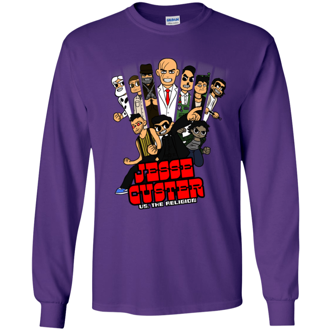 T-Shirts Purple / YS Jesse Custer vs The Religion Youth Long Sleeve T-Shirt