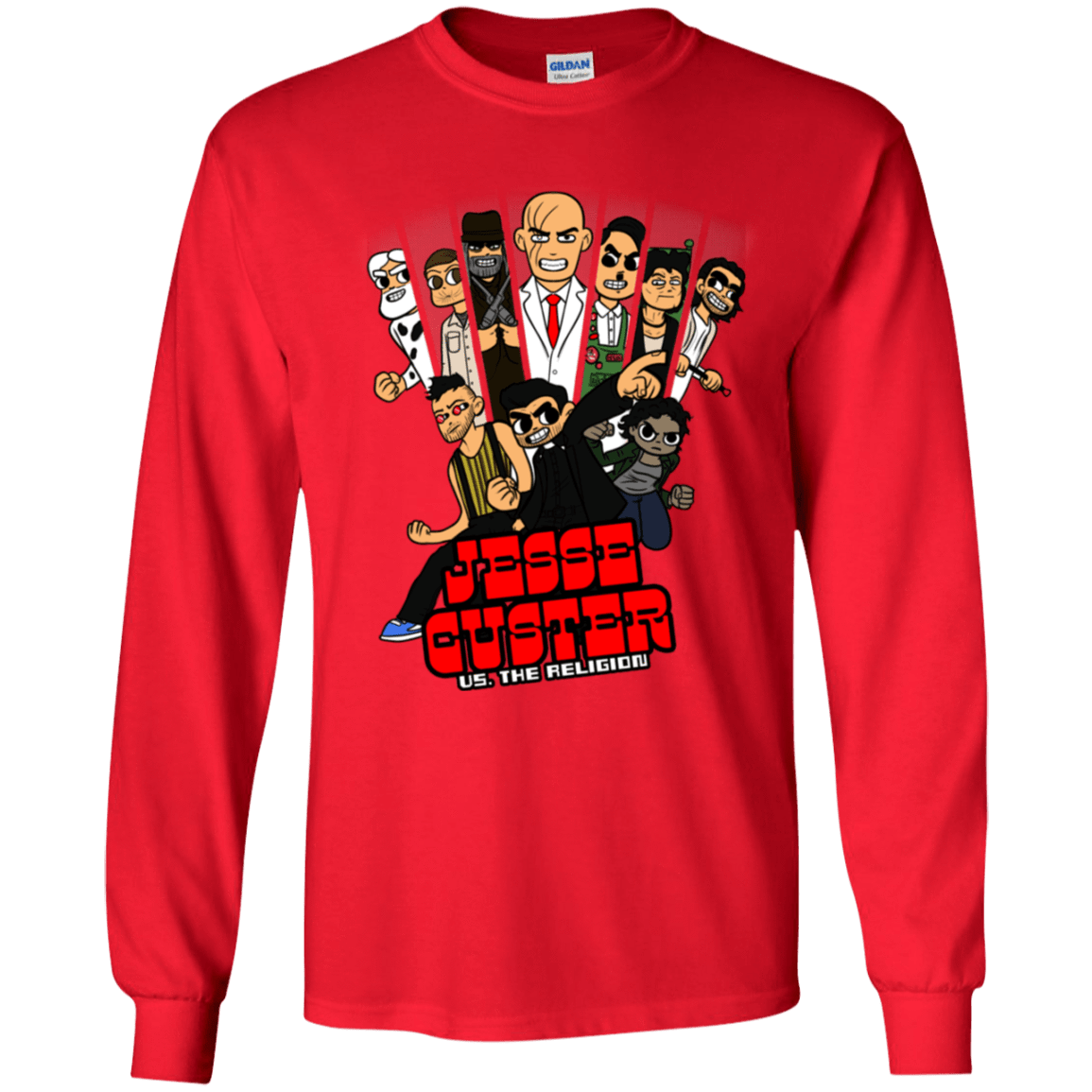 T-Shirts Red / YS Jesse Custer vs The Religion Youth Long Sleeve T-Shirt