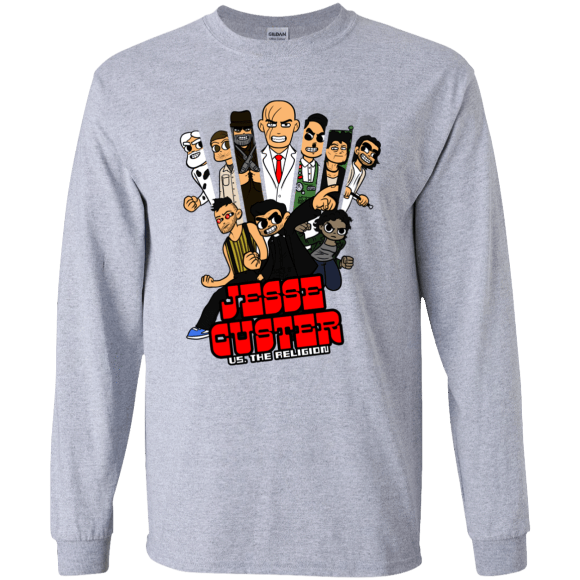 T-Shirts Sport Grey / YS Jesse Custer vs The Religion Youth Long Sleeve T-Shirt