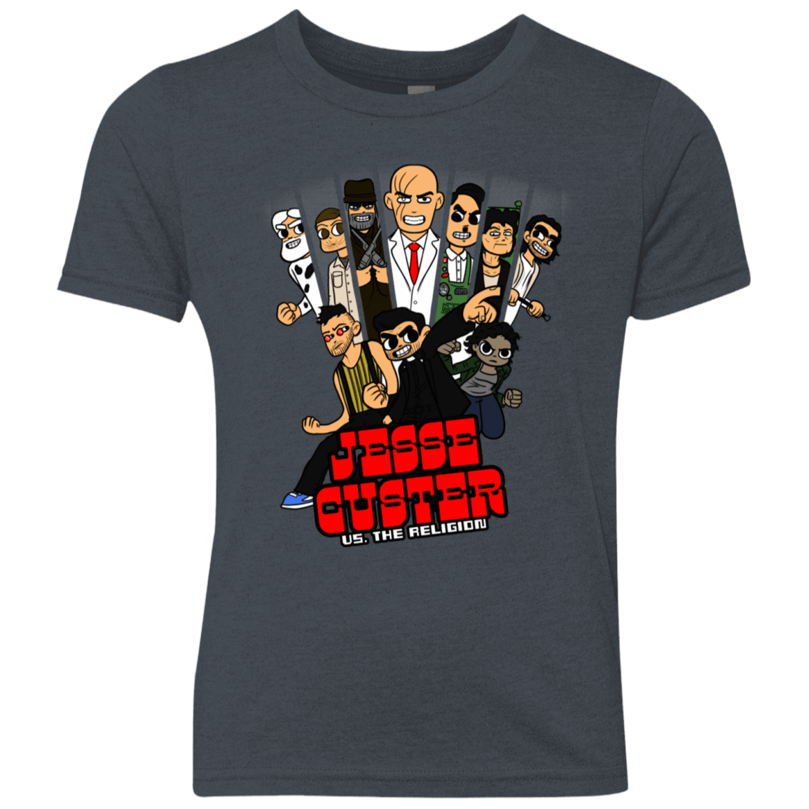T-Shirts Vintage Navy / YXS Jesse Custer vs The Religion Youth Triblend T-Shirt