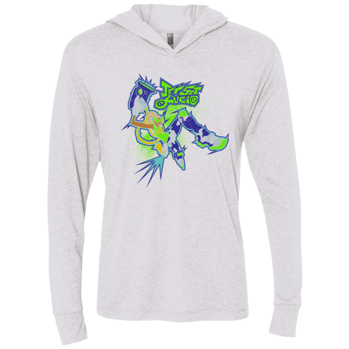 T-Shirts Heather White / X-Small Jet Set Lucio Triblend Long Sleeve Hoodie Tee