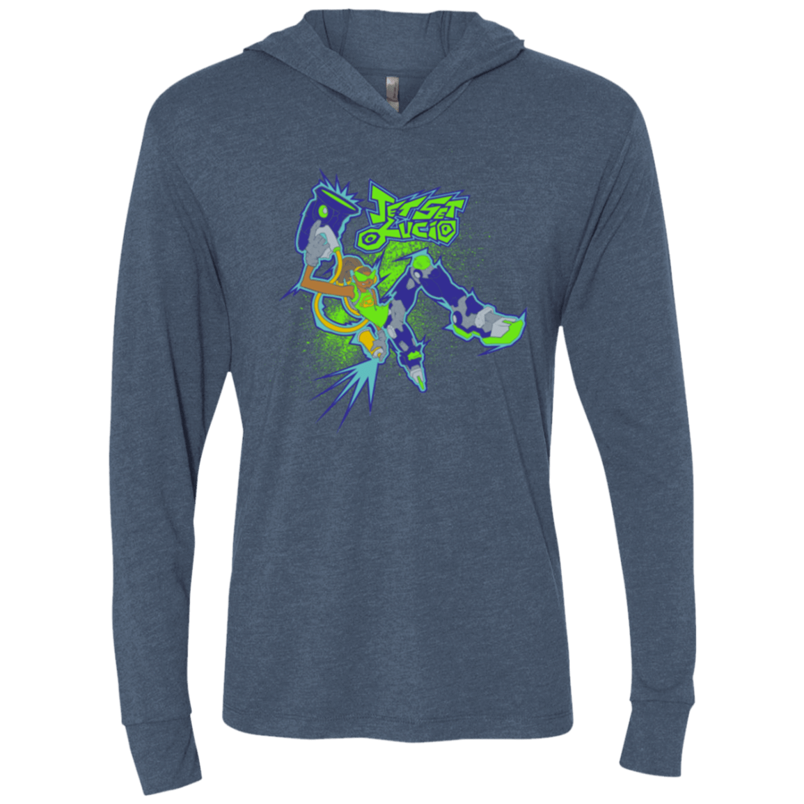 T-Shirts Indigo / X-Small Jet Set Lucio Triblend Long Sleeve Hoodie Tee