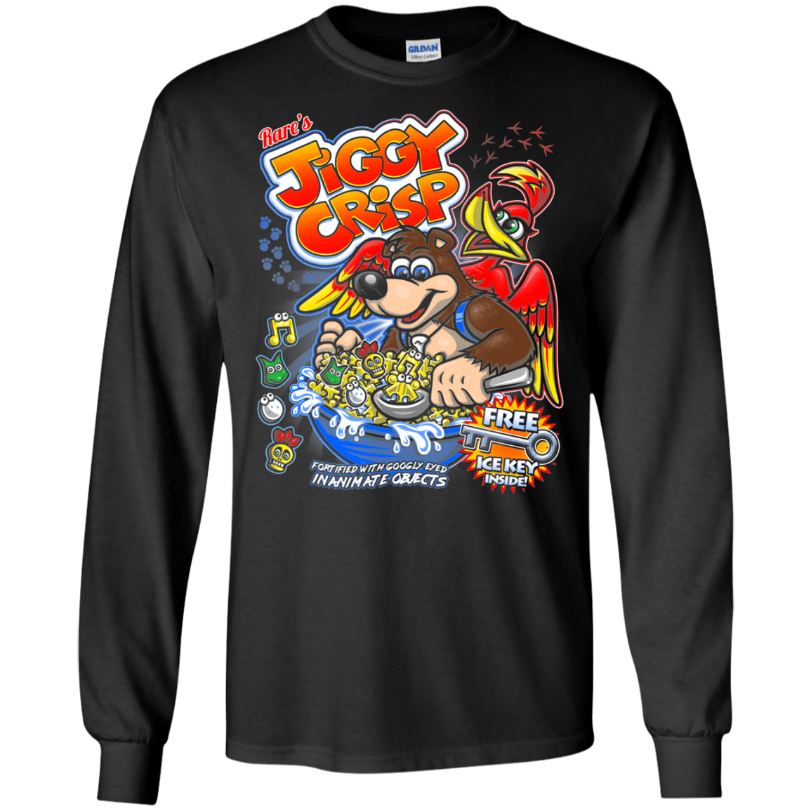 T-Shirts Black / S Jiggy Crisp Cereal Men's Long Sleeve T-Shirt