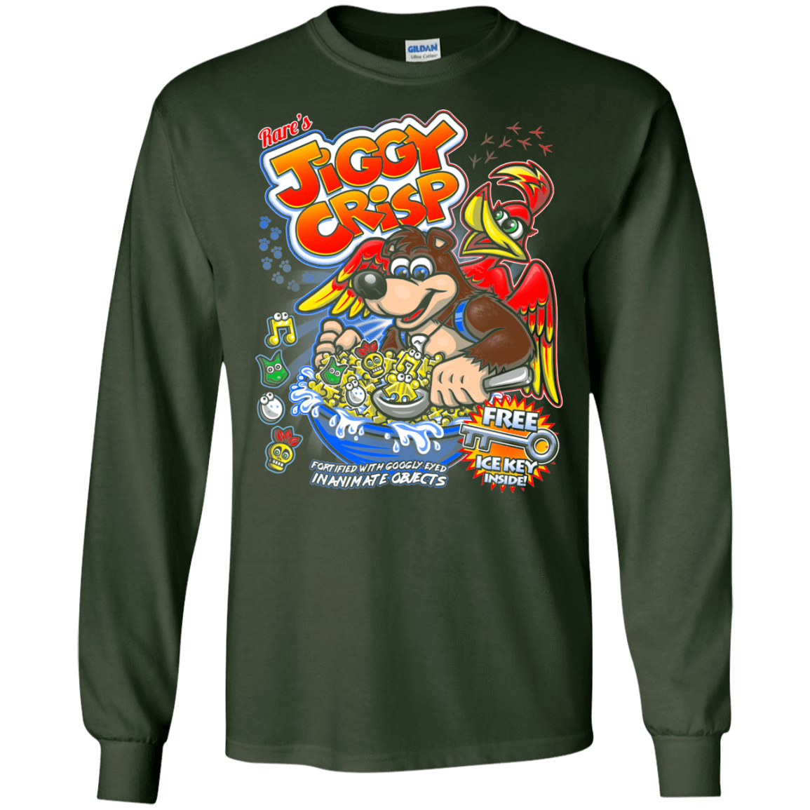 T-Shirts Forest Green / S Jiggy Crisp Cereal Men's Long Sleeve T-Shirt