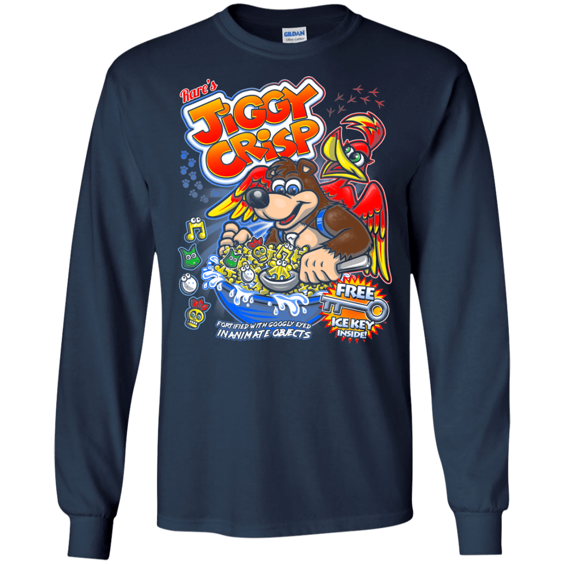 T-Shirts Navy / S Jiggy Crisp Cereal Men's Long Sleeve T-Shirt