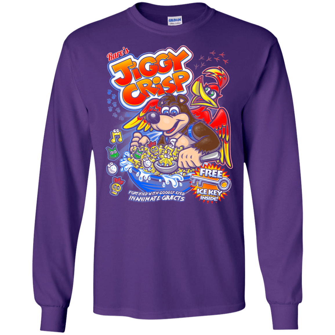 T-Shirts Purple / S Jiggy Crisp Cereal Men's Long Sleeve T-Shirt