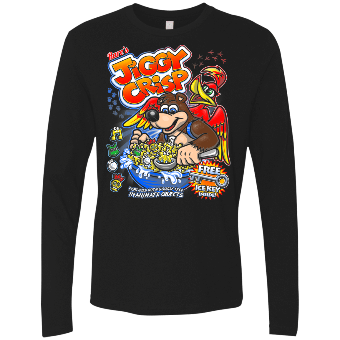 T-Shirts Black / S Jiggy Crisp Cereal Men's Premium Long Sleeve