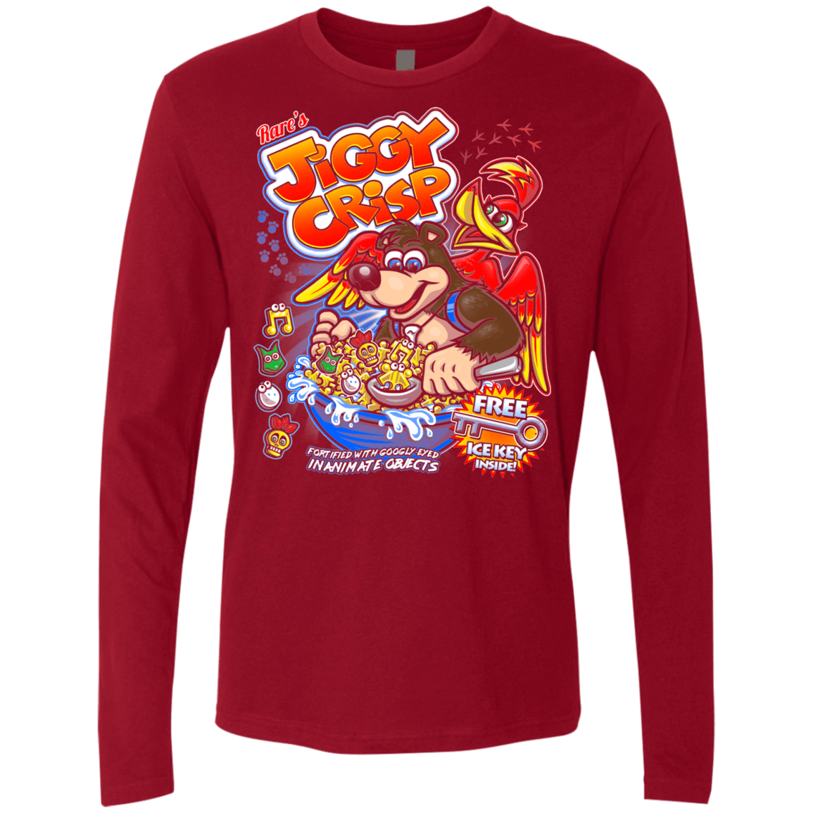 T-Shirts Cardinal / S Jiggy Crisp Cereal Men's Premium Long Sleeve