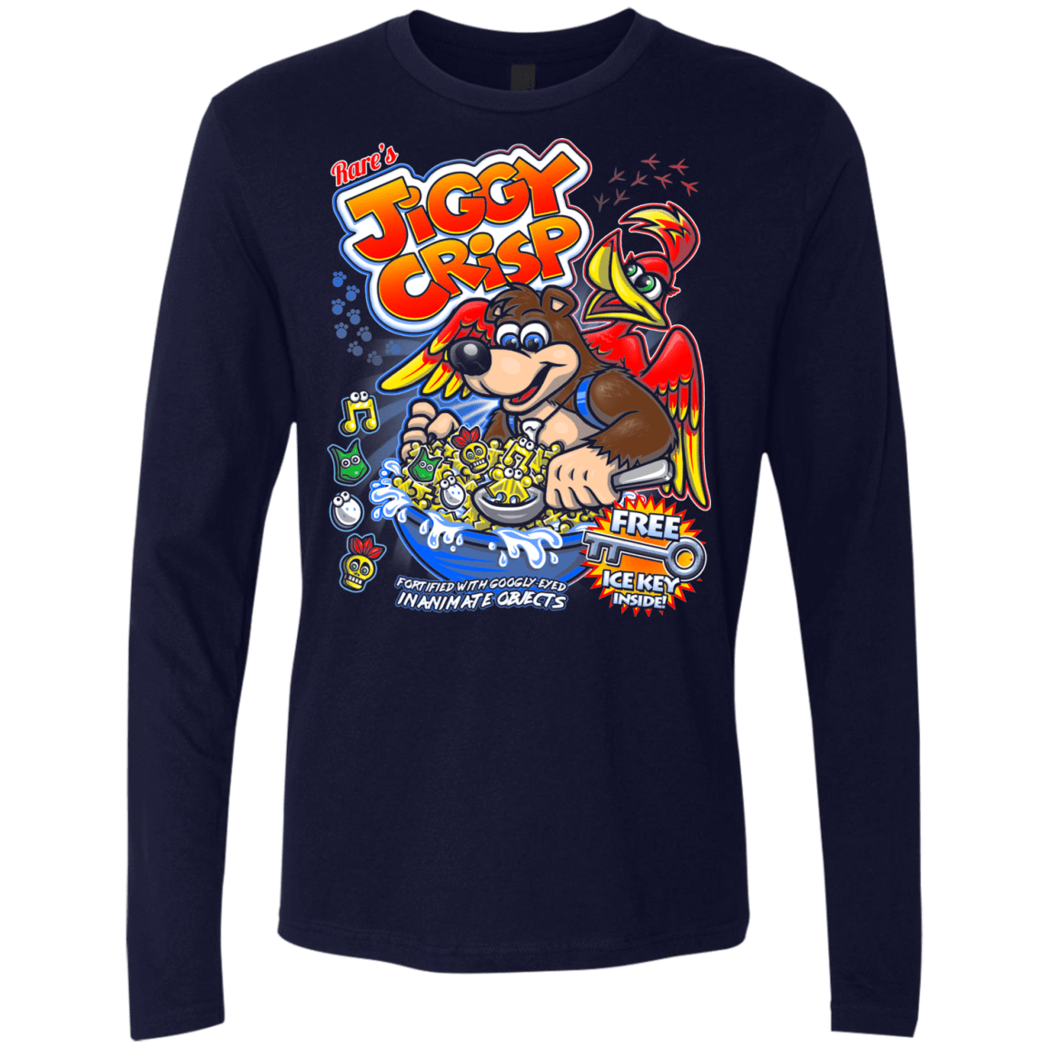 T-Shirts Midnight Navy / S Jiggy Crisp Cereal Men's Premium Long Sleeve