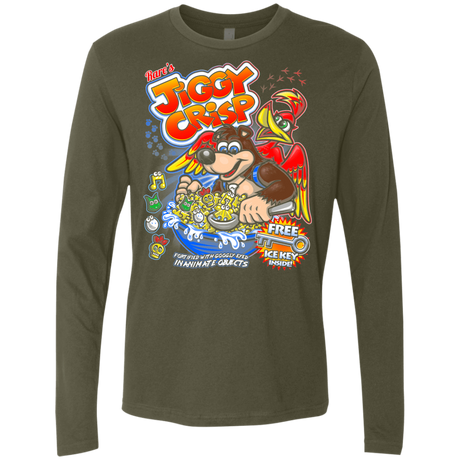 T-Shirts Military Green / S Jiggy Crisp Cereal Men's Premium Long Sleeve