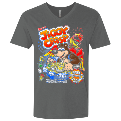 T-Shirts Heavy Metal / X-Small Jiggy Crisp Cereal Men's Premium V-Neck