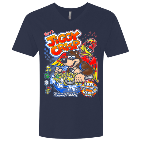 T-Shirts Midnight Navy / X-Small Jiggy Crisp Cereal Men's Premium V-Neck