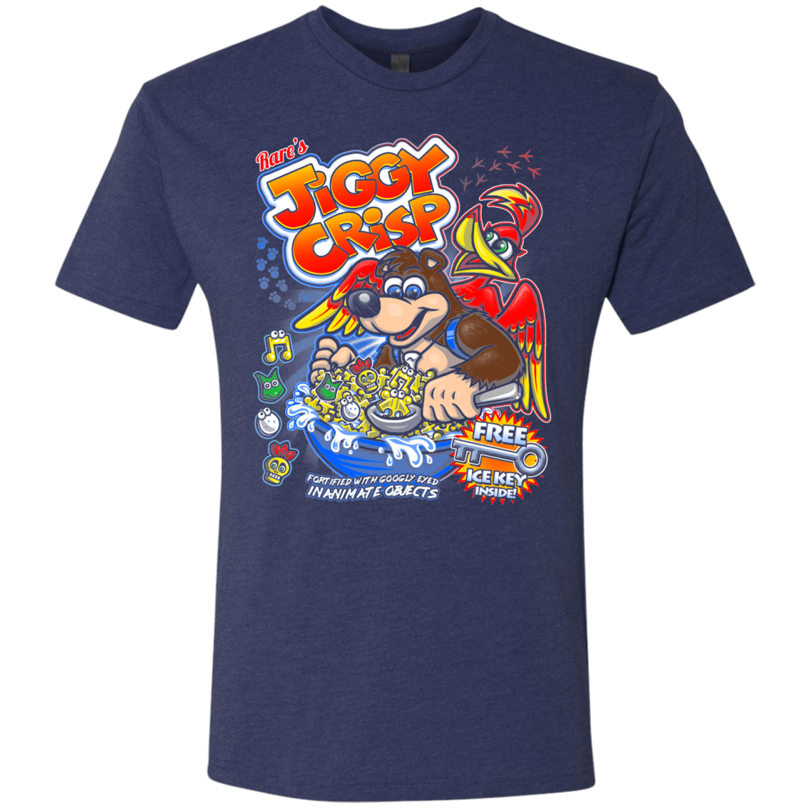 T-Shirts Vintage Navy / S Jiggy Crisp Cereal Men's Triblend T-Shirt