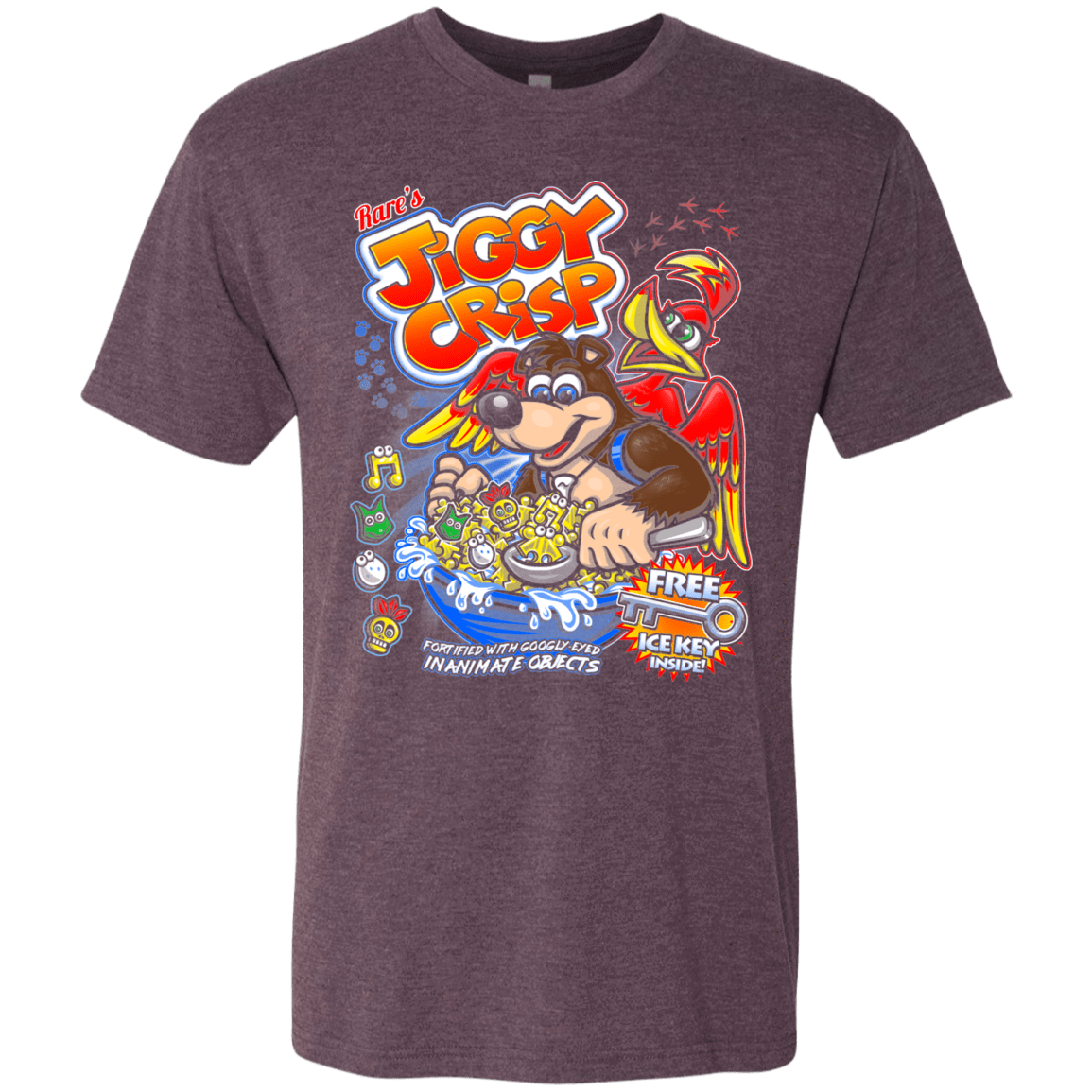 T-Shirts Vintage Purple / S Jiggy Crisp Cereal Men's Triblend T-Shirt