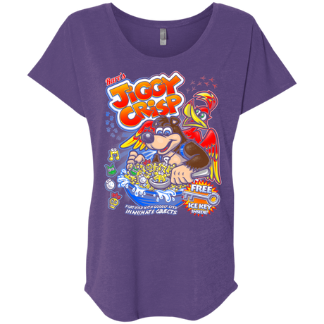 T-Shirts Purple Rush / X-Small Jiggy Crisp Cereal Triblend Dolman Sleeve