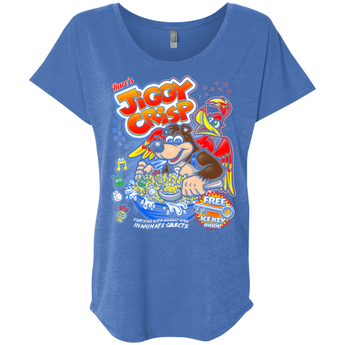 T-Shirts Vintage Royal / X-Small Jiggy Crisp Cereal Triblend Dolman Sleeve