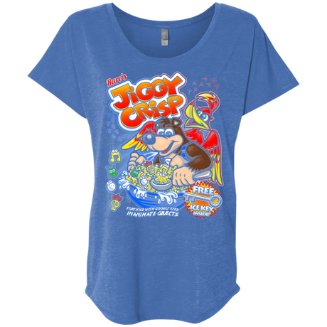 T-Shirts Vintage Royal / X-Small Jiggy Crisp Cereal Triblend Dolman Sleeve