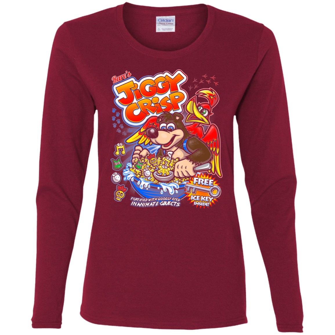 T-Shirts Cardinal / S Jiggy Crisp Cereal Women's Long Sleeve T-Shirt