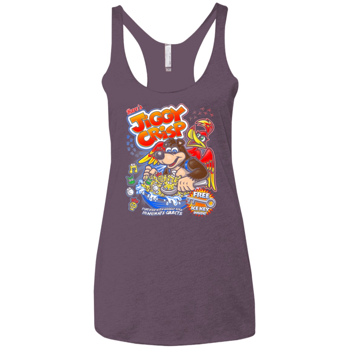 T-Shirts Vintage Purple / X-Small Jiggy Crisp Cereal Women's Triblend Racerback Tank