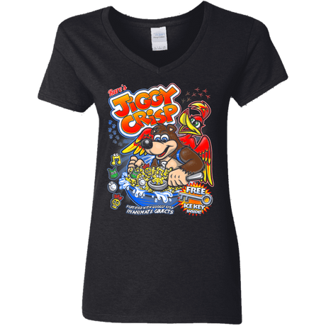 T-Shirts Black / S Jiggy Crisp Cereal Women's V-Neck T-Shirt
