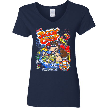 T-Shirts Navy / S Jiggy Crisp Cereal Women's V-Neck T-Shirt