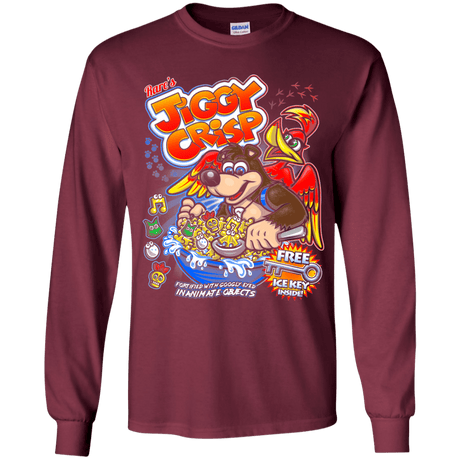 T-Shirts Maroon / YS Jiggy Crisp Cereal Youth Long Sleeve T-Shirt