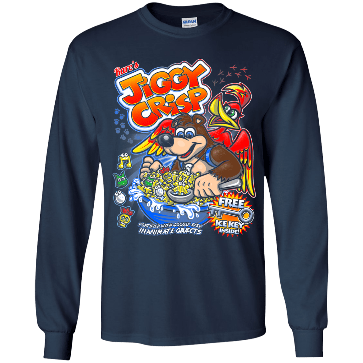 T-Shirts Navy / YS Jiggy Crisp Cereal Youth Long Sleeve T-Shirt