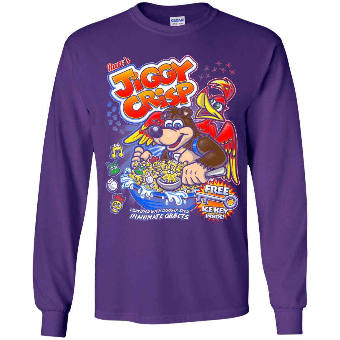 T-Shirts Purple / YS Jiggy Crisp Cereal Youth Long Sleeve T-Shirt
