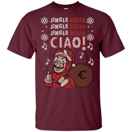 T-Shirts Maroon / YXS Jingle Bella Ciao Youth T-Shirt