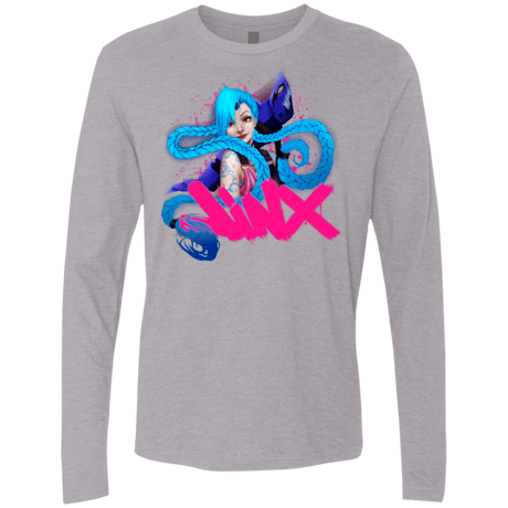 T-Shirts Heather Grey / Small Jinx Men's Premium Long Sleeve