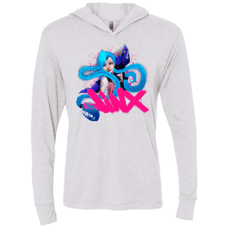 T-Shirts Heather White / X-Small Jinx Triblend Long Sleeve Hoodie Tee