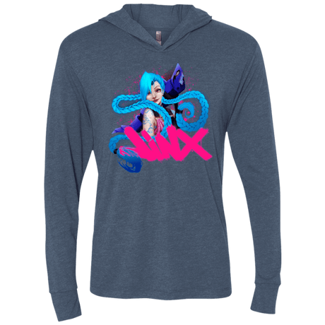 T-Shirts Indigo / X-Small Jinx Triblend Long Sleeve Hoodie Tee