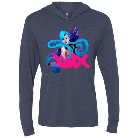 T-Shirts Vintage Navy / X-Small Jinx Triblend Long Sleeve Hoodie Tee