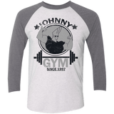 T-Shirts Heather White/Premium Heather / X-Small Johnny Gym Men's Triblend 3/4 Sleeve