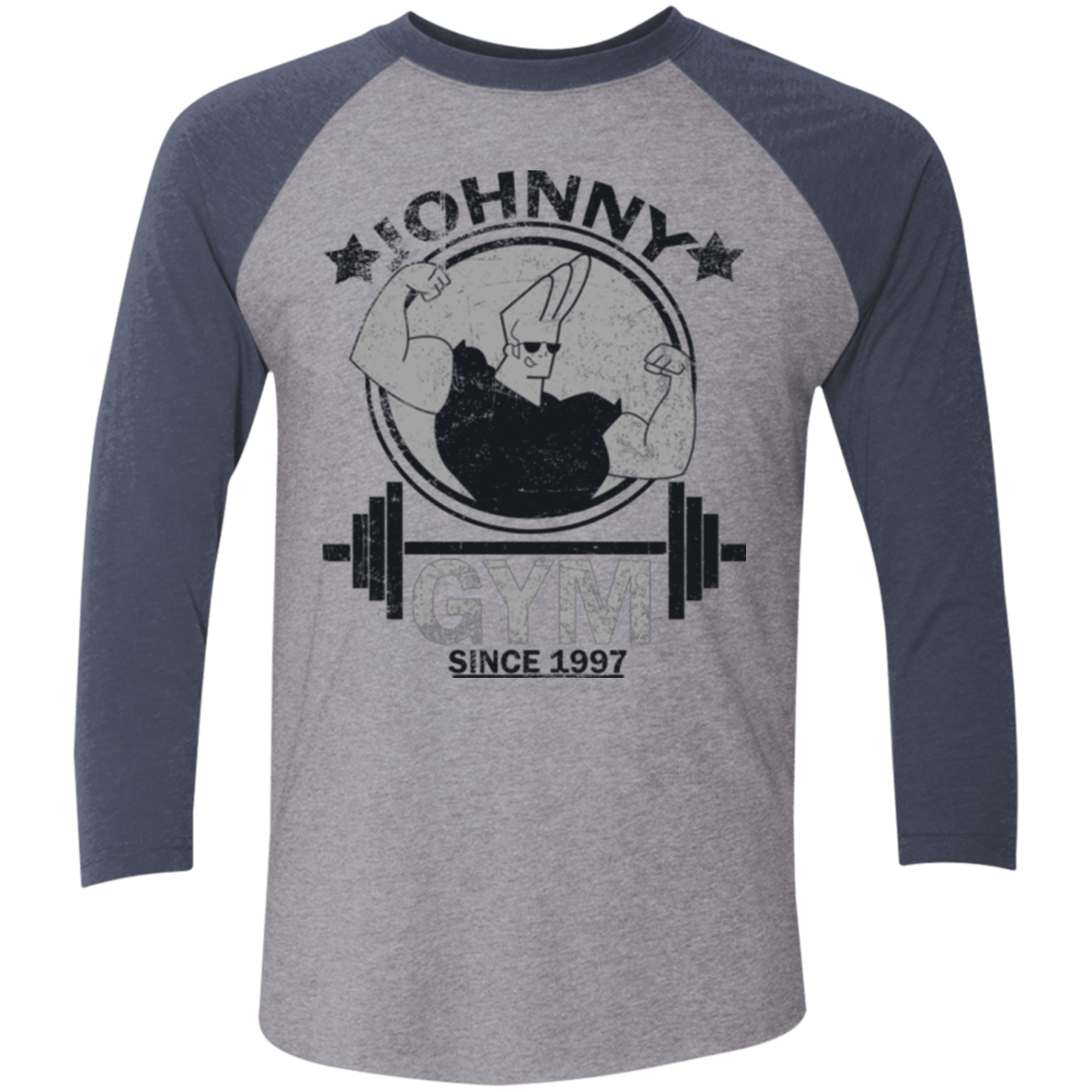 T-Shirts Premium Heather/ Vintage Navy / X-Small Johnny Gym Men's Triblend 3/4 Sleeve