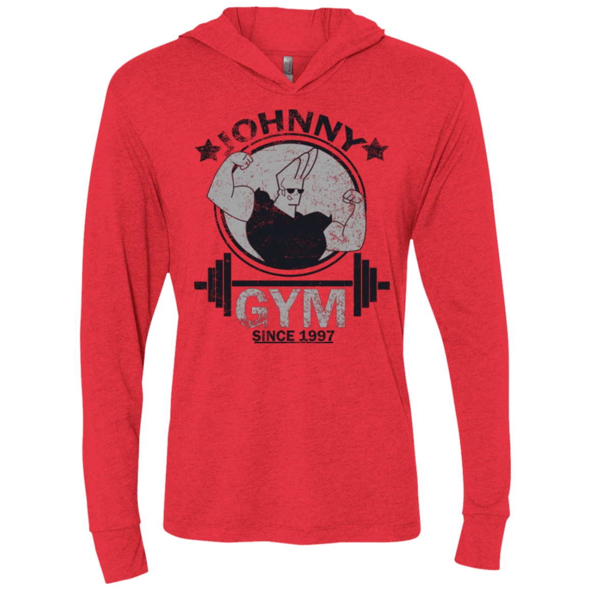 T-Shirts Vintage Red / X-Small Johnny Gym Triblend Long Sleeve Hoodie Tee