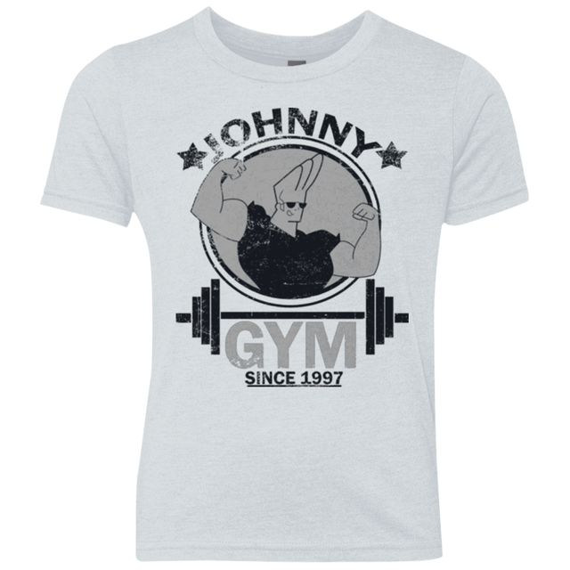 T-Shirts Heather White / YXS Johnny Gym Youth Triblend T-Shirt