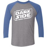 T-Shirts Premium Heather/Vintage Royal / X-Small Join The Dark Side Men's Triblend 3/4 Sleeve