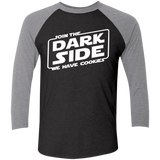 T-Shirts Vintage Black/Premium Heather / X-Small Join The Dark Side Men's Triblend 3/4 Sleeve