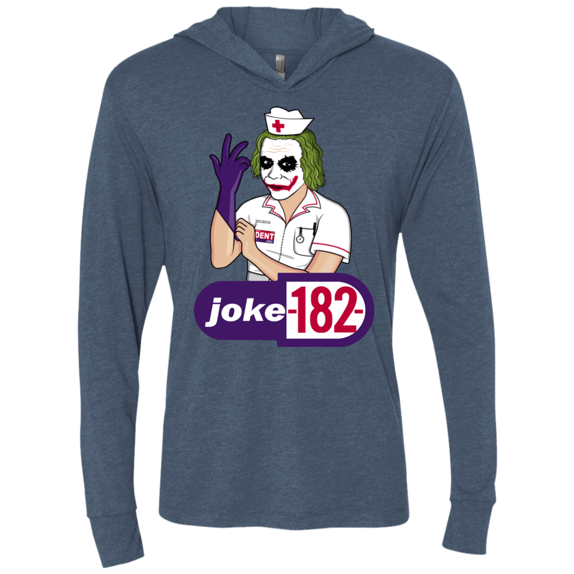 T-Shirts Indigo / X-Small Joke182 Triblend Long Sleeve Hoodie Tee