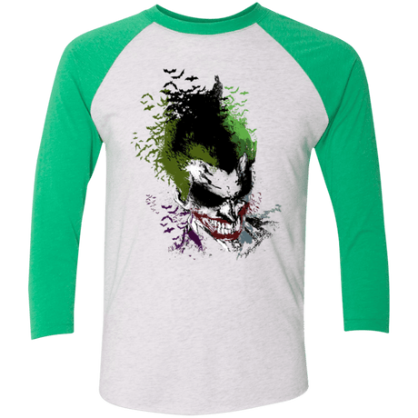 T-Shirts Heather White/Envy / X-Small Joker 2 Men's Triblend 3/4 Sleeve