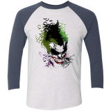 T-Shirts Heather White/Indigo / X-Small Joker 2 Men's Triblend 3/4 Sleeve